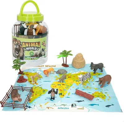 Produktbild von Colorbaby Tierwelt Wilde Tiere Figuren-brettspiel 19 Stücke Braun Braun One Size