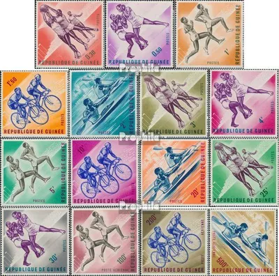 Produktbild von Briefmarken Guinea 1963 Mi 164-178 (kompl.Ausg.) postfrisch Sport