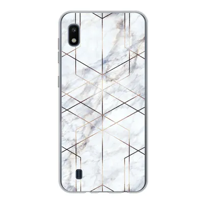 Produktbild von MuchoWow® Handyhülle Schutzhülle Hülle für Samsung Galaxy A10 Marmor - Gold - Weiß Silikon Softcase Handy Hülle - Schutzhülle
