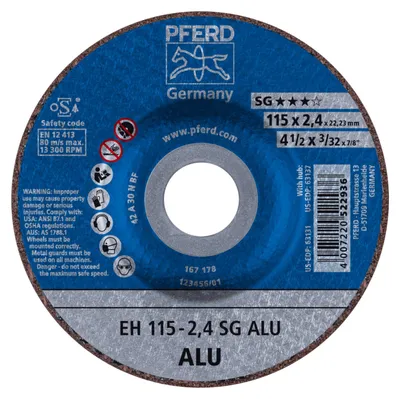 Produktbild von PFERD 61340312, Schneidedisk, Aluminium, Nicht-eisenhaltiges Metall, 11,5 cm, Jede Marke, Flache Mitte, 2,22 cm