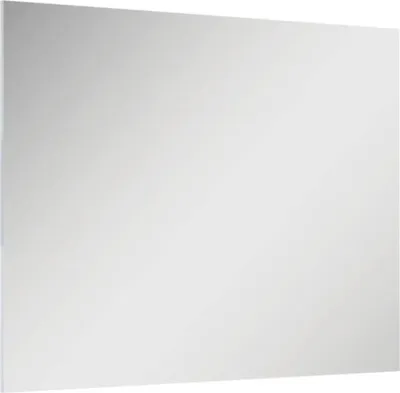 A plain, reflective surface, likely a mirror, against a white background.