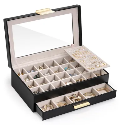 Produktbild von Großer Schmuck Organizer für Ohrringe mit 2 Ebenen
