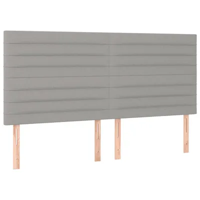 Image de vidaXL Têtes de lit 4 pcs. Gris clair 80x5x78/88 cm Tissu