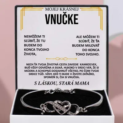 Produktbild von Náramok s citátom Mojej krásnej vnučke – Vždy si ma ponechaj vo svojom srdci – ORIANA_HEARTBRACELET