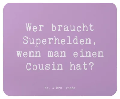 Produktbild von Mr. & Mrs. Panda Mousepad Spruch Cousin Held - Lavendeltraum - Geschenk, pc, Freude, Mauspad, Geburtstage, Verwandtschaft, Helden, Mouse Pad, Cousins, Dankeschön, Cousine