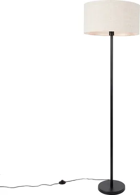 Produktbild von Stehlampe Schwarz mit Schirm HellGrau 50 cm Simplo