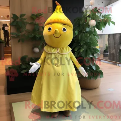 Obrázek produktu pro Postava REDBROKOLY maskota citronově žluté hrušky v šatech a čelenkách
