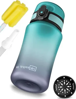 Produktbild von Trinkflasche für Kinder, 350 ml – Auslaufsicher und BPA-frei, mit Strohhalm/Sieb – Ideal für Schule und Sport