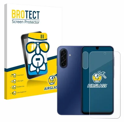 A product shot of a screen protector and its packaging, with a smartphone shown.