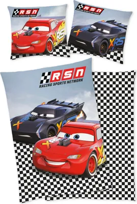 Produktbild von Disney Cars - Auto Bettwäsche 80x80 + 135x200 cm 100% Baumwolle mit Reißverschluss
