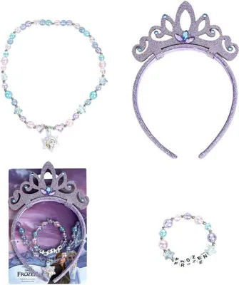 Image de Disney Frozen Set de bijoux pour filles Enfants Bijoux fantaisie avec chaîne, bague & bracelet