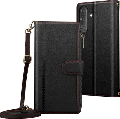 Obrázek produktu pro Avizar, pouzdro Galaxy A36 Folio se zipem a popruhem přes rameno, černé