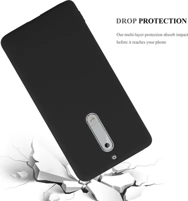 Obrázok produktu pre Cadorabo puzdro pre Nokia 5 2017 ochranný kryt v čiernej farbe puzdro na mobilný telefón TPU silikónový kryt