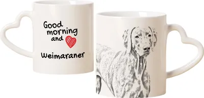 Produktbild von Weimaraner, Weimaraner Vorstehhund - Tasse mit Hund, entzückende Tasse mit herzförmigem Henkel, universelles Geschenk der Marke Art-Dog