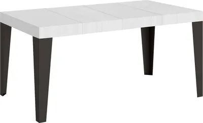 Produktbild von Ausziehbarer Tisch 90 x 140/244 cm, Gestell Flame Premium Esche weiß, Anthrazit