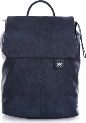Produktbild von Jennifer Jones Eleganter Damenrucksack mit Klappe aus weichem Kunstleder Dunkelblau
