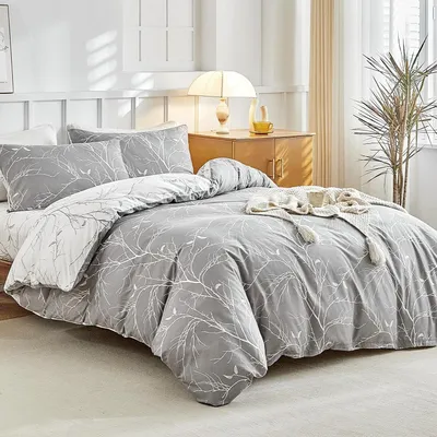 Productafbeelding van TRANKIELO® - 4-Delige Dekbedovertrek Set 260x240cm – Microvezel Beddengoed met Hoeslaken 160x200cm en 2 Kussenslopen