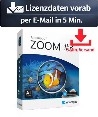 Produktbild von Ashampoo ZOOM #3 (1 PC - Lifetime) ESD Bild, Video Audio 5 Min. Versand als Download per Mail