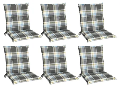 Produktbild von Beautissu 6er Set Sunny BK Niedriglehner Auflagen 100x50 cm in Blau Kariert