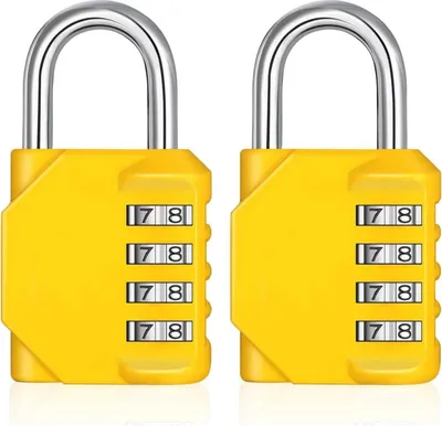 Image de Cadenas à combinaison Cadenas à casier résistant aux intempéries Cadenas à combinaison à 4 chiffres (2 pièces noir) 2P 2 pièces