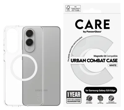 Image de Housse CARE by PanzerGlass Flagship Urban Combat White QI pour Samsung Galaxy S25 Edge - transparente