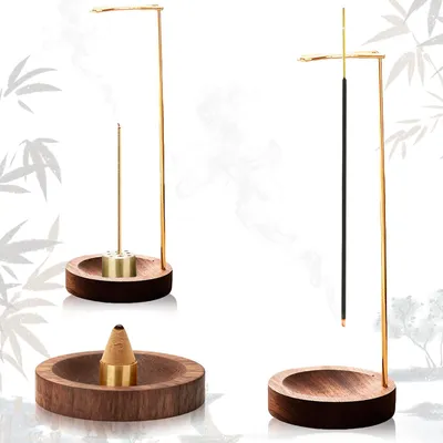 2-in-1 Räucherstäbchenhalter aus Holz, 9 Löcher, umgedreht