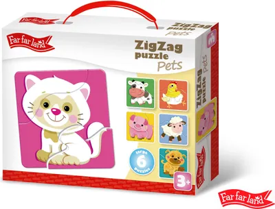 Immagine prodotto di Montessori® Triplo puzzle - Animali domestici 6 immagini, 18 pezzi ragazzi, ragazze