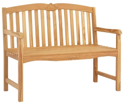 Image de vidaXL Banc en forme de rose, fait main, naturel, 114 x 60 x 95 cm, bois massif de teck