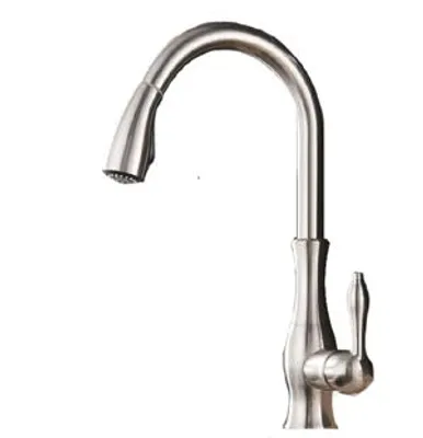 Produktbild von Küchenarmatur mit ausziehbarem Auslauf im Retro-Stil, SILBER MATT