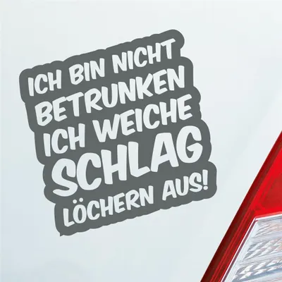Produktbild von Auto Aufkleber Bin Nicht betrunken weiche Schlaglöchern aus 10x10 cm Grau Sticker Heckscheibenaufkleber