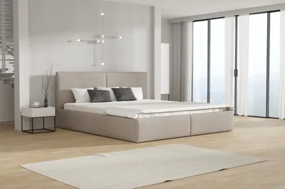 Produktbild von Polsterbett Doppelbett BERGEN Komplettset 120x200cm Stoff Freya Cappuccino