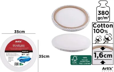 Obrázek produktu pro Kruhový podklad 35 x 35 x 1,6 cm, 380 g/m² – Artix