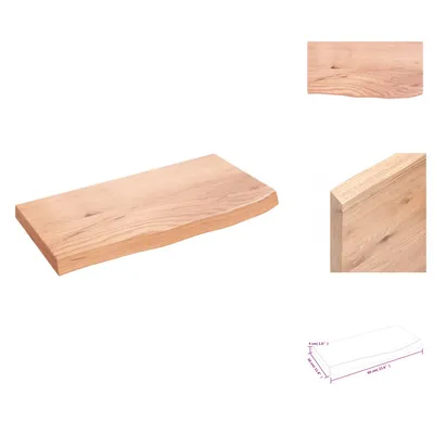 Obrázek produktu pro vidaXL Nástěnná police světle hnědá 60x30x(2-4) cm dubový masiv - Nástěnné police