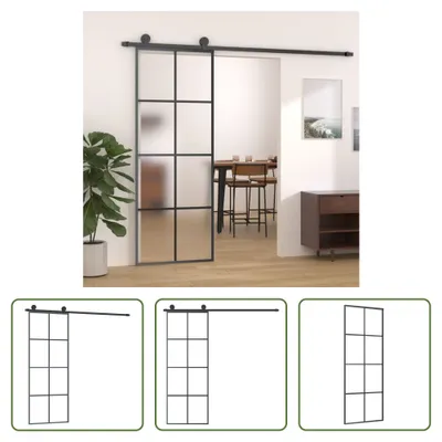 Zdjęcie produktu dla Drzwi przesuwne Living Store z okuciem 76x205 cm ESG szkło i aluminium