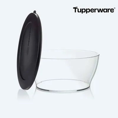 Produktbild von Tupperware Salatschüssel Clear Line 4 Liter Transparent Ø 26,5 cm H 12,0 cm mit luft- und wasserdichtem Deckel aus recyceltem Kunststoff