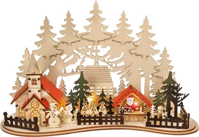Immagine prodotto di Decorazione città di Natale con chiesa SOLIGHT 1V250 (30x19cm; 2xAA)