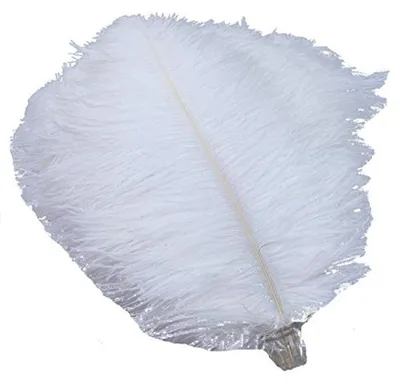 Productafbeelding van Sowder 50 stuks natuurlijke struisvogelveren van 20 - 25 cm voor thuis, bruiloftsdecoratie (wit)