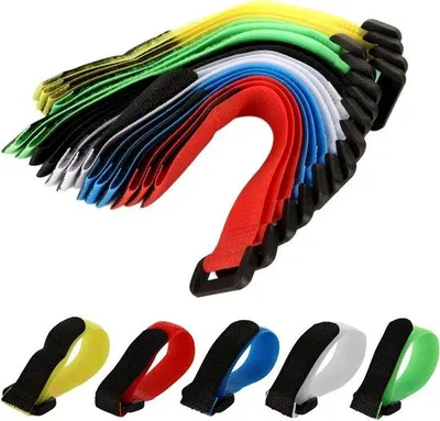 Obrázok produktu pre Káblové viazače 20 x 2 cm, suchý zips, nylon, 6 farieb