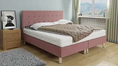 Obrázek produktu pro Kontinentální manželská postel 180x200 NECHLIN 1 - růžová