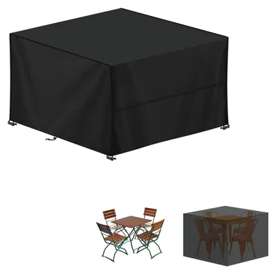 Obrázok produktu pre Poťah na záhradný nábytok, 125x125x74 cm - Vodotesný a odolný voči vetru - Čierna farba