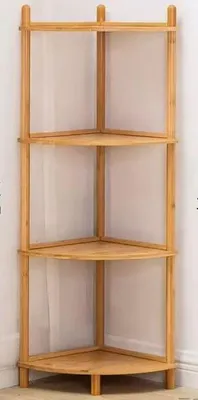 Produktbild von 4 Stöcke Bambus Eckregal, 100% Bambus, einfach zusammen bauen, ohne Schrauben.
