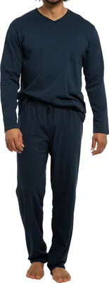Produktbild von Ammann Organic Baumwolle Schlafanzug Langarm Aus 100% Bio Baumwolle, Shirt mit V-Ausschnitt, Hose mit Bindekordel am Bund
