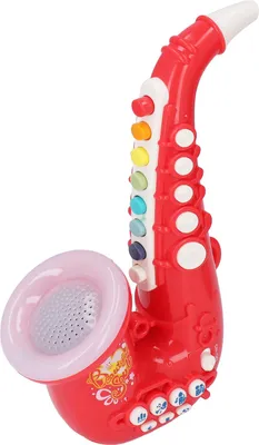 Immagine prodotto di Saxofono giocattolo per bambini ragazzi ragazze Bellissimo strumento musicale regolabile regalo di compleanno per festa rosso