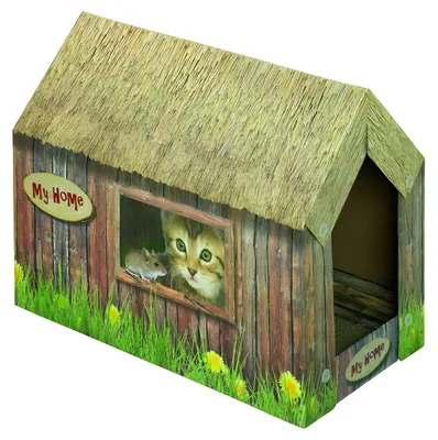 Zdjęcie produktu dla Kartonowy domek dla kota Nobby 49 x 26 x 36 cm