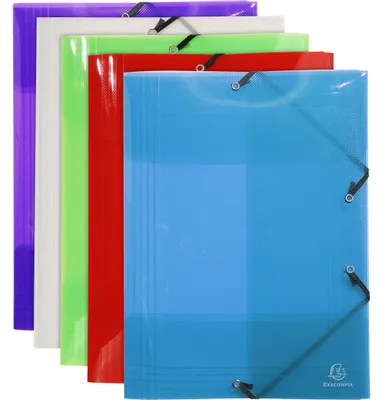 Produktbild von Exacompta 10x Sammelmappe +3 Klappen Gummizug PP 500µ A3 sortiert 59700E