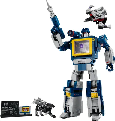 Produktbild von LEGO Icons Transformers: Soundwave Set für Erwachsene - Modellbau zum Ausstellen mit verwandelbaren Figuren inkl. Laserbeak & Ravage sowie einem Soundstein - Geschenk für Männer, Frauen - 10358