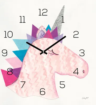 Produktbild von levandeo Wanduhr Glas 30x30cm Glasuhr Uhr Glasbild Unicorn Einhorn Rosa Deko