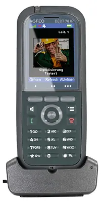 Produktbild von AGFEO DECT 78 IP, IP-Telefon, Grau, Kabelloses Mobilteil, Tisch/Bank, 249 Eintragungen, TFT