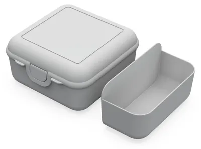 Produktbild von Weiße quadratische Brotzeitbox mit intelligentem Klickverschluss für Brötchen und Sandwiches