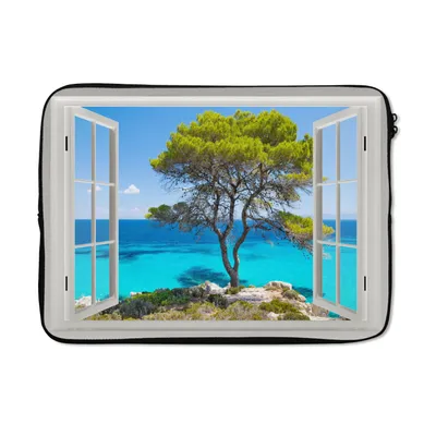 Produktbild von MuchoWow® Laptop Hülle 13 Zoll Aussicht - Wasser - Baum Laptoptasche - Laptophülle - Sleeve - Rundumschutz